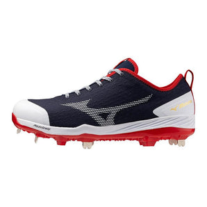 Mizuno Dominant 4 Low Men's Metal Baseball Cleat Navy&Red